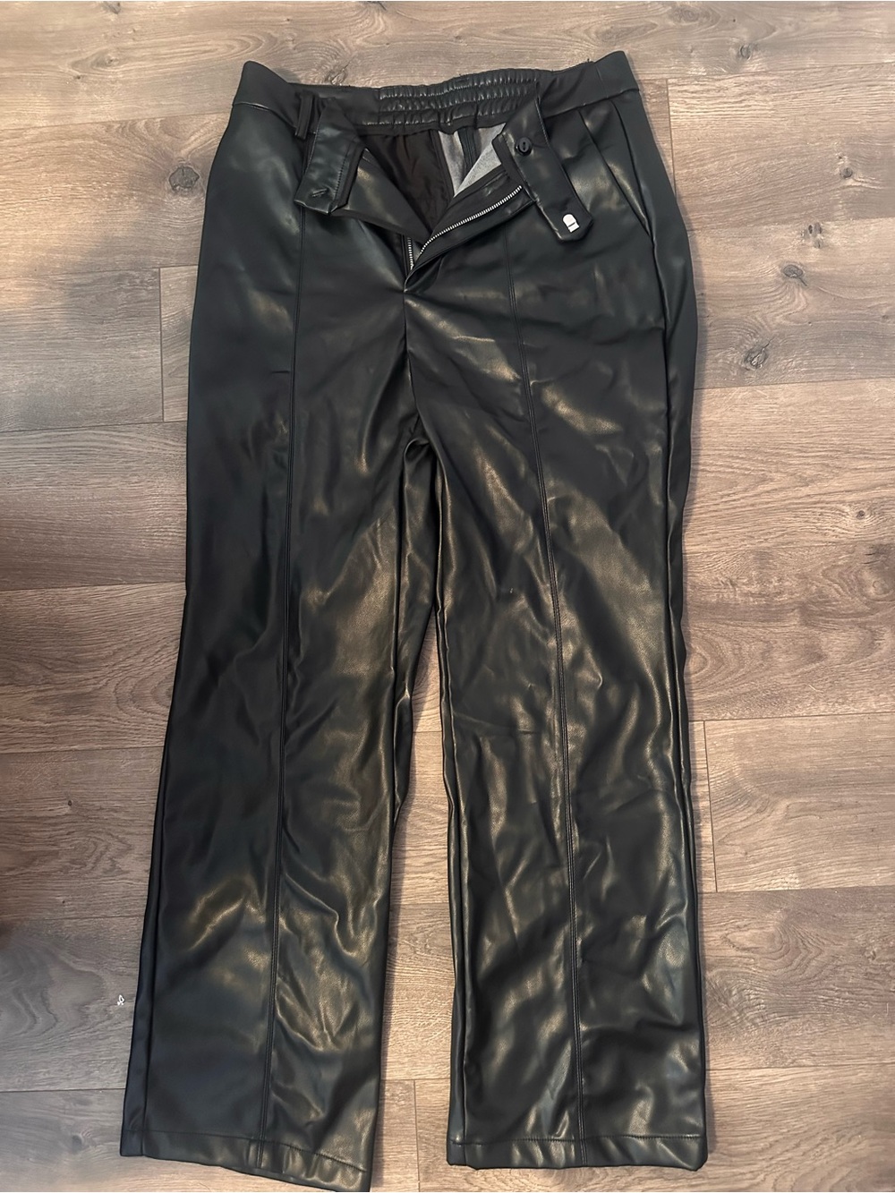 MOTF Black Faux Leather Pants